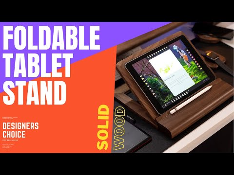 Dark Walnut Light Pine Wood Adjustable Laptop Tablet Stand with Wrist Rest