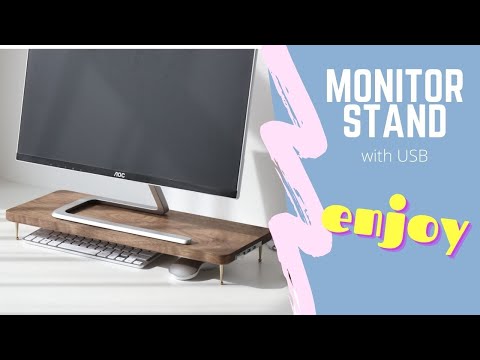 Beech Wood Monitor Holder with USB